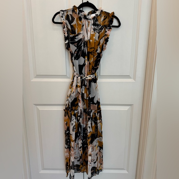 Christy Lynn Fall Floral Dress, Silk with Slip - Picture 1 of 2